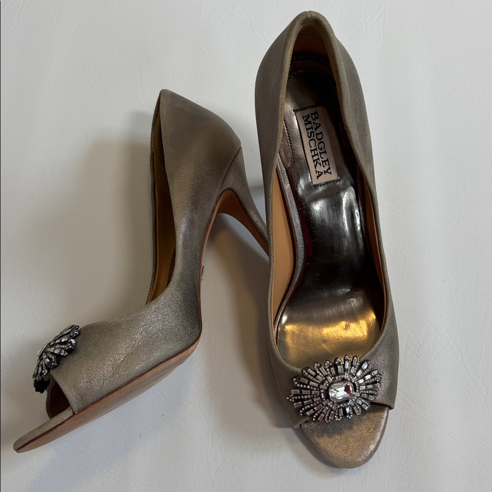 Badgley Mischka Women's Roanna II Dress Pump Wedding Shoes Heels Silver size 10 - Picture 13 of 16